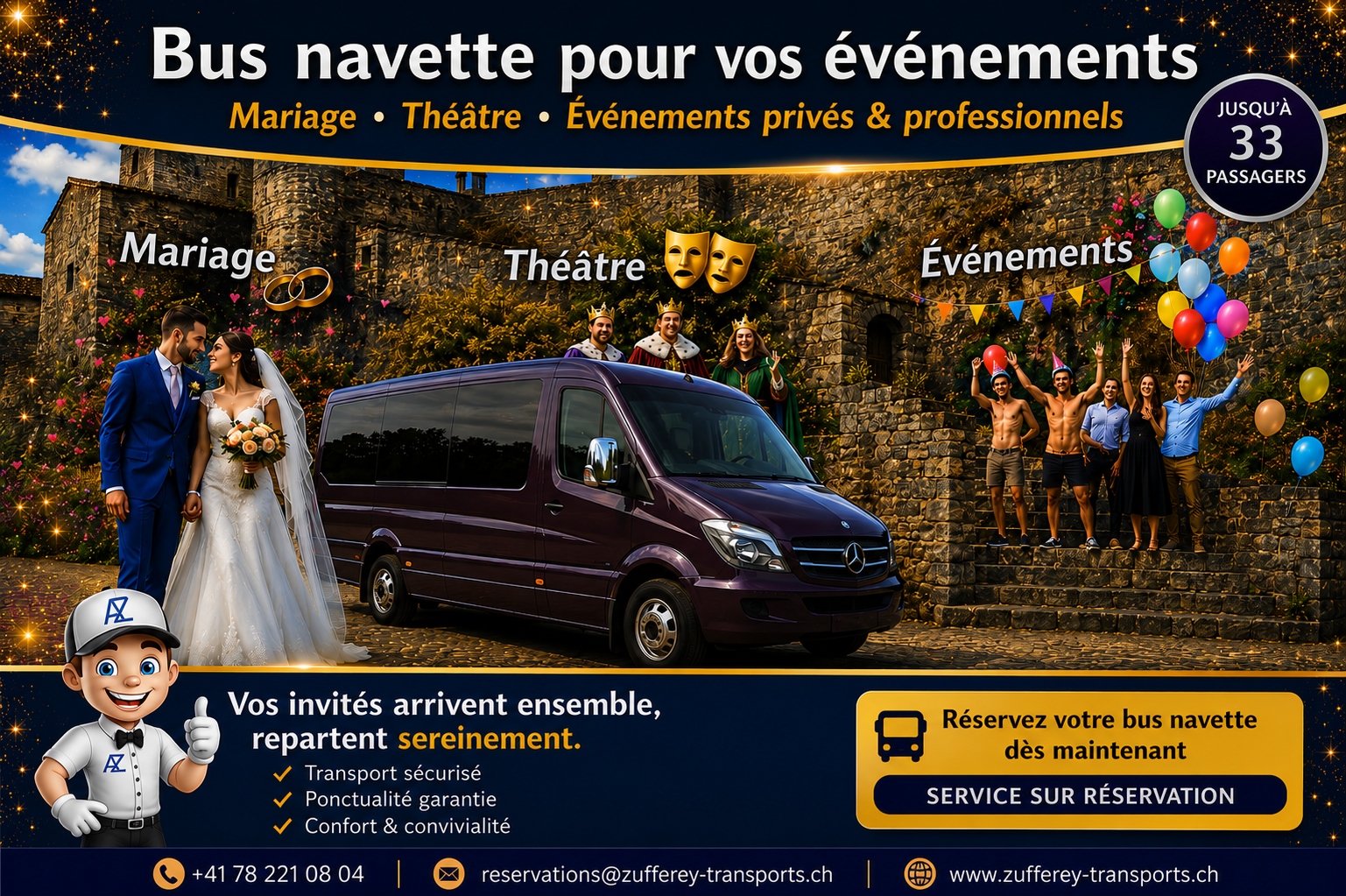 Bus Navettes pour Soupers, Soirées & Événements d’Entreprise